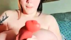 Big boobs milf masturbates with her dildo