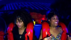Big beautiful black woman and her skinny ebony friend