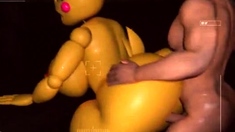 Toy Chica sucks and rides