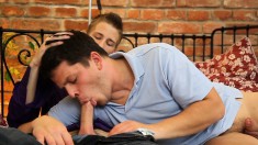 Skinny Twink Can't Say No To Giving A Blowjob And Riding A Cock