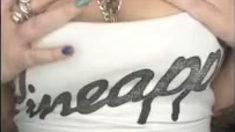 Amateur Busty Brunette Masturbates And Does Hand Job
