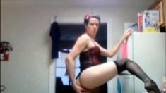 Cute Femboy Crossdresses on Webcam