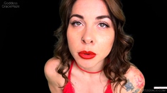 Sexy Brunette Babe Spreads Legs And Masturbates Shaven Twat