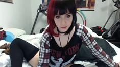 Redhead Teen In Stockings Webcam Toying