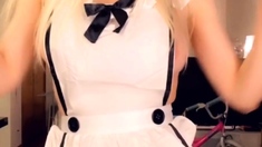 Cute blonde with big boobs solo