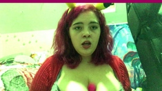 Great Big Boobs On Masturbating Redhead