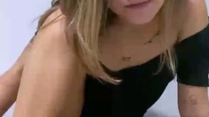 Cute curly brunette solo webcam masturbation