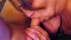 Granny's Dirty Talk and Cum Swallowing