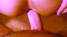 Amateur Cuckold Girl Takes Anal Creampie in Her Gaping Pussy