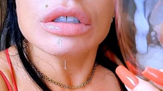 Busty brunette bitch with big boobs