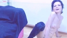 Skinny Granny Pleasures Herself with Dildo on Webcam