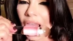 Busty brunette solo masturbation