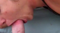 Real blonde amateur giving a POV blowjob
