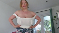 Big boobs milf masturbates with her dildo