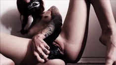 Stacked brunette goes solo toys and masturbation