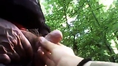 Grandpa Flashes His Cock Outdoors