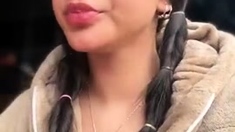 Cute amateur brunette naughty in solo jerking show on camera