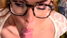 Real amateur Latina in hot POV blowjob and facial