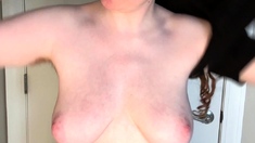 Redhead Nerdy Teen With hairy pussy Masturbating