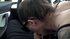 I made him stop the car so I could suck his cock