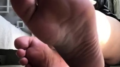 Three milfs and guy in foot fetish orgy