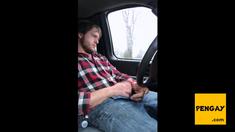 Stroking My Big Cock While Driving
