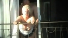 Spying Exhib Neighbour Fucking on Balcony BVR