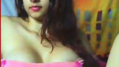 Sexy Indian Slut Bounces Perfect Tits On Webcam