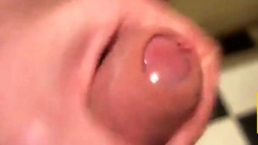 More uncut foreskin fun and cum close up