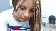 Beautiful teen brunette Jessica Sinn masturbates