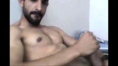 Turkish handsome hunk with big cock cumming