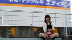 Japanese Crossdresser Outdoor Flashing.