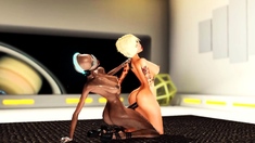 Hot blonde gets fucked by 3d alien dickgirl in space sation