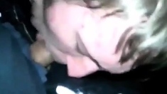 Twink sucking cock at the truck stop with CIM and swallow