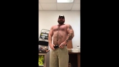 Muscle Man Showing His Dick